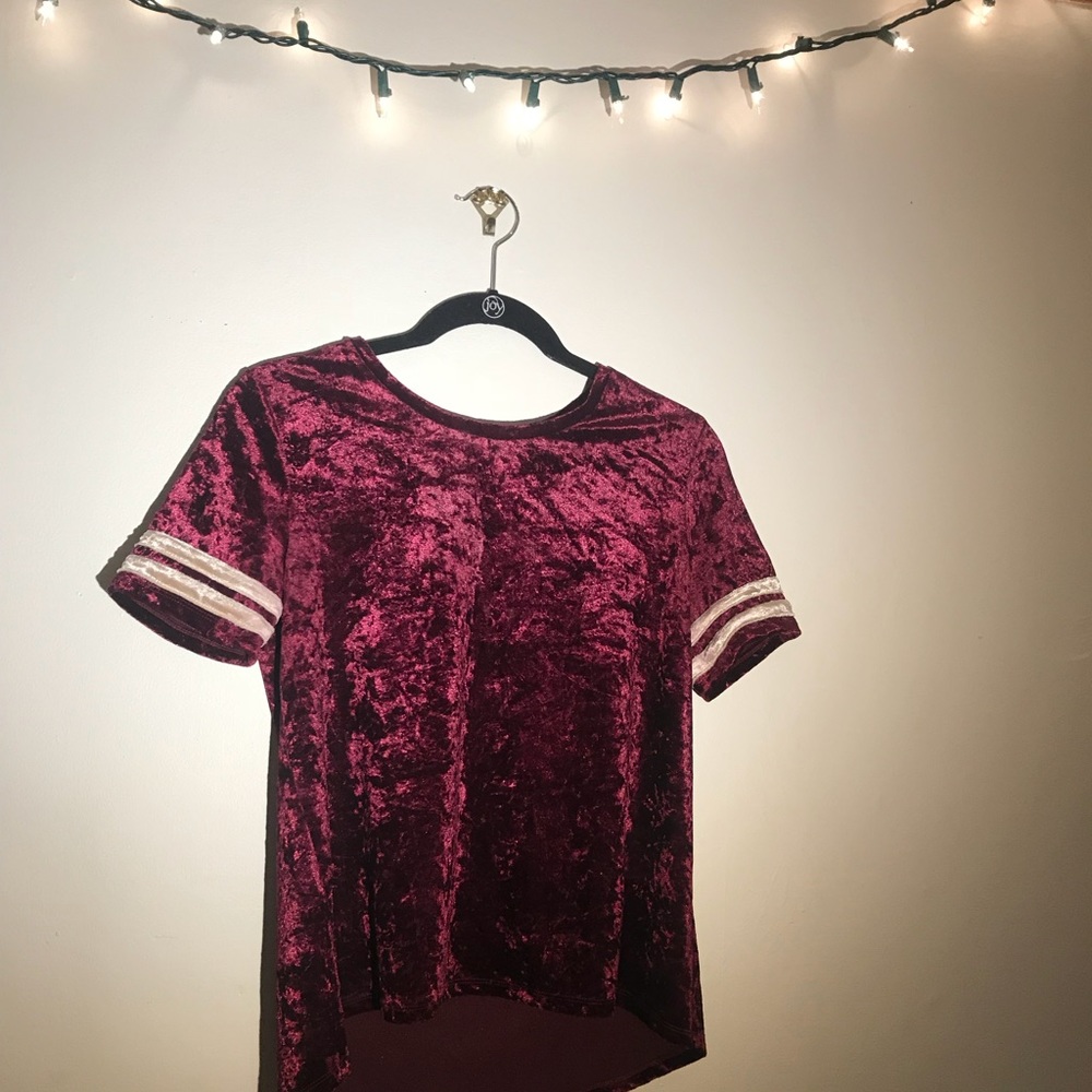 Cute velvet baseball tee